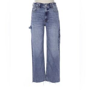 Eunina Codi Super High Rise Dad Jeans Stretch Raw Hem Size 7/28W 26" Inseam